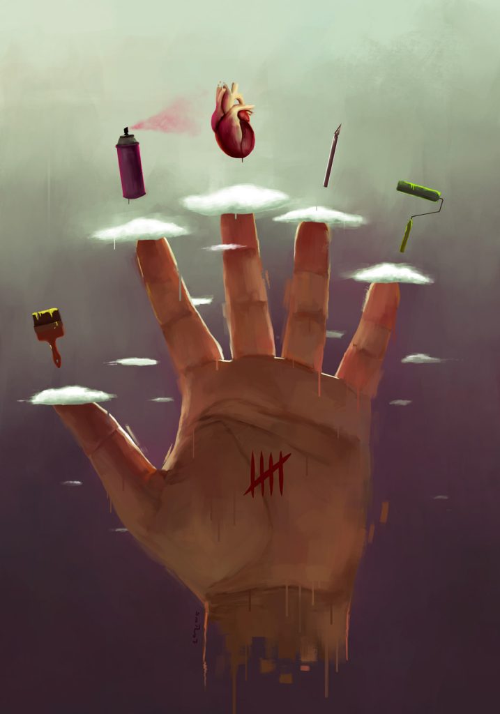 cartel de la 5ta. edición del Festival de Narrativas Urbanas