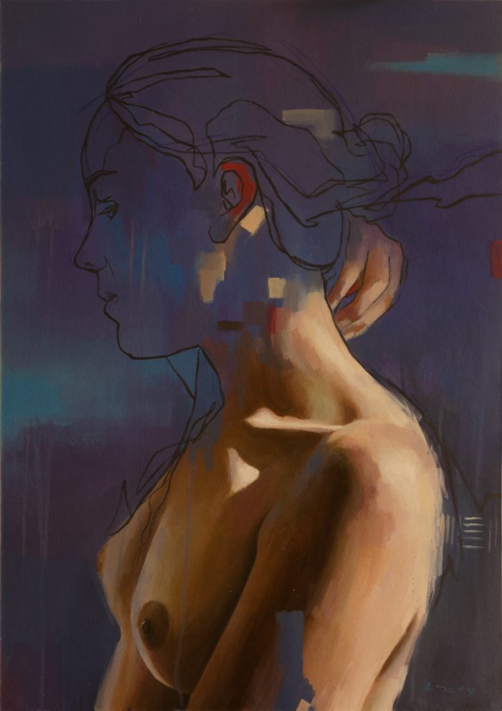 Conjunto Vacío IV Acrílico sobre cartón, 50 x 70 cm.