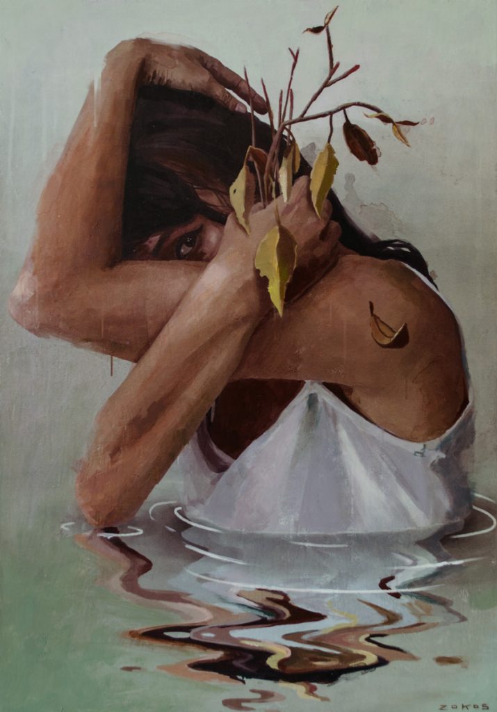 marchito, Mixta sobre madera